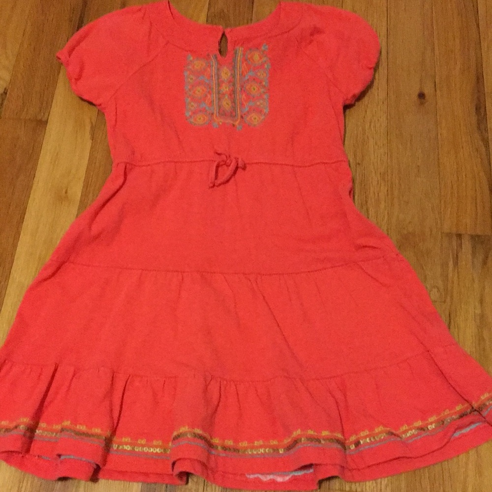 Orange Peasant Dress